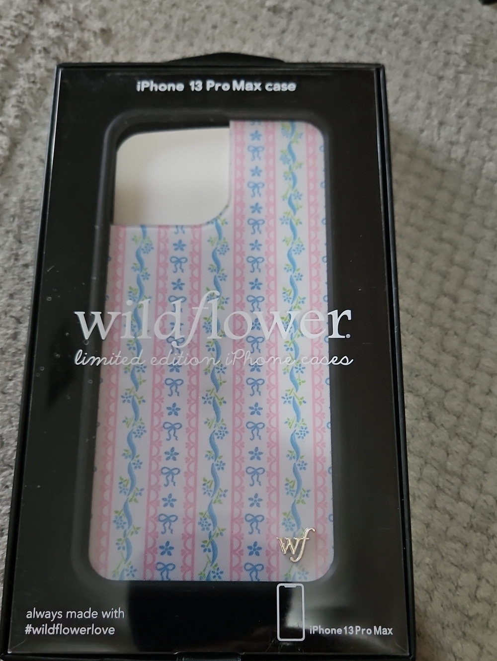 Wildflowers Pink Floral Stripe iPhone 13 Pro Max Case